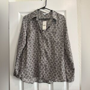 Splendid NWT Black and White Floral Blouse